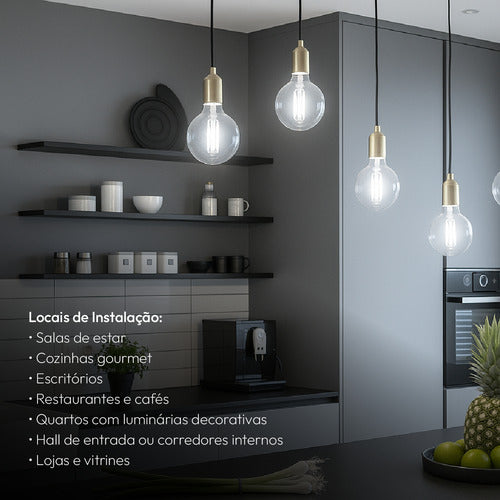 Lampada Led Globo Retro Clear G95 9W 900lm 6500K E27 Deluxe