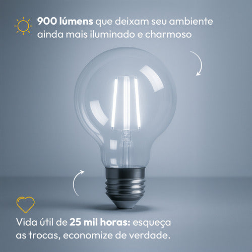 Lampada Led Globo Retro Clear G95 9W 900lm 6500K E27 Deluxe