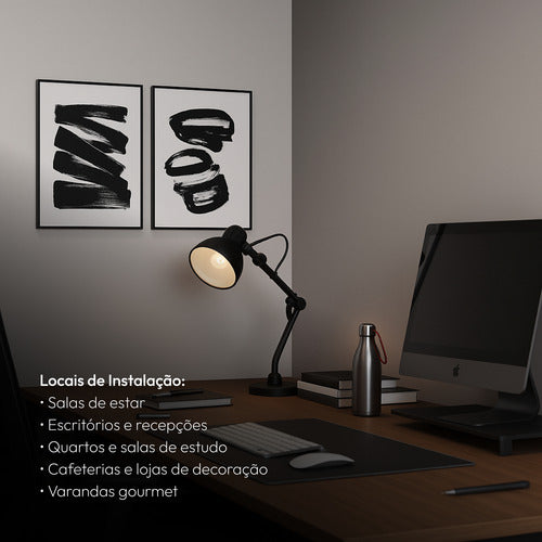 Luminária de Mesa Cyber Articulada 25W E27 IP20 Bivolt Preto Avant