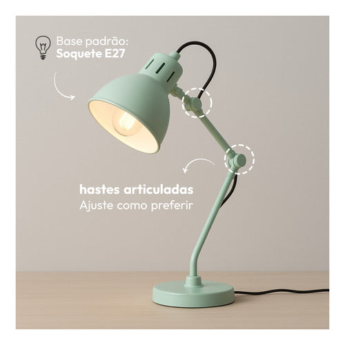 Luminária de Mesa Cyber Articulada 25W E27 IP20 Bivolt Azul Avant