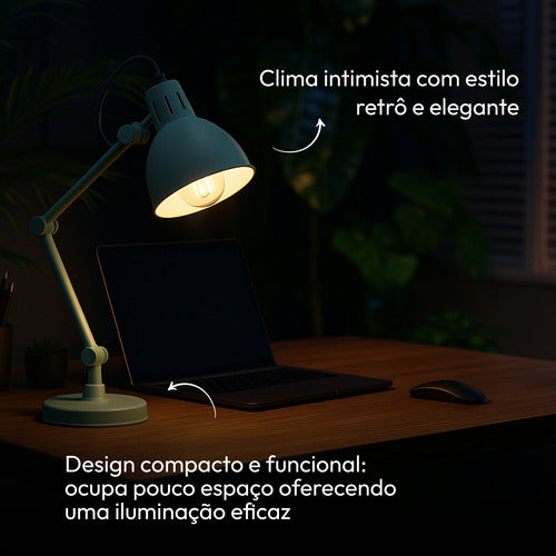 Luminária de Mesa Cyber Articulada 25W E27 IP20 Bivolt Azul Avant