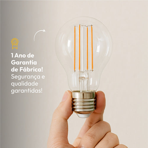 Lampada Led Pera Filamento Clear 9w/15w 2700k/4000k/6500k Branco Quente/Neutro/Frio E27 Bivolt Deluxe By Avant