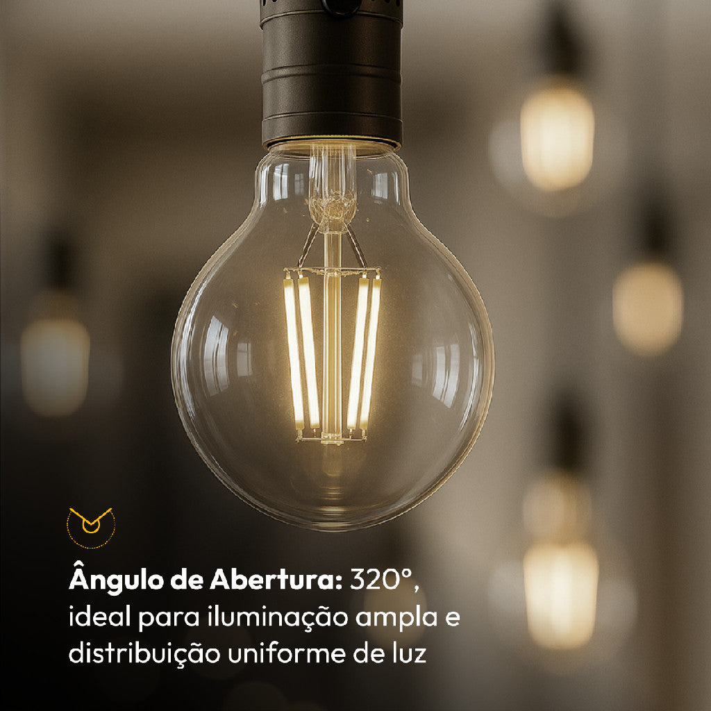 Lampada Led Pera Filamento Clear 9W 900lm 4000k E27 Deluxe
