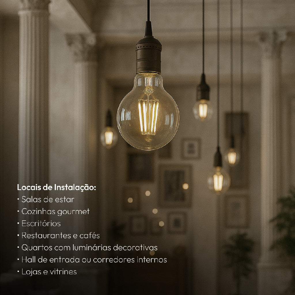 Lampada Led Pera Filamento Clear 9W 900lm 4000k E27 Deluxe