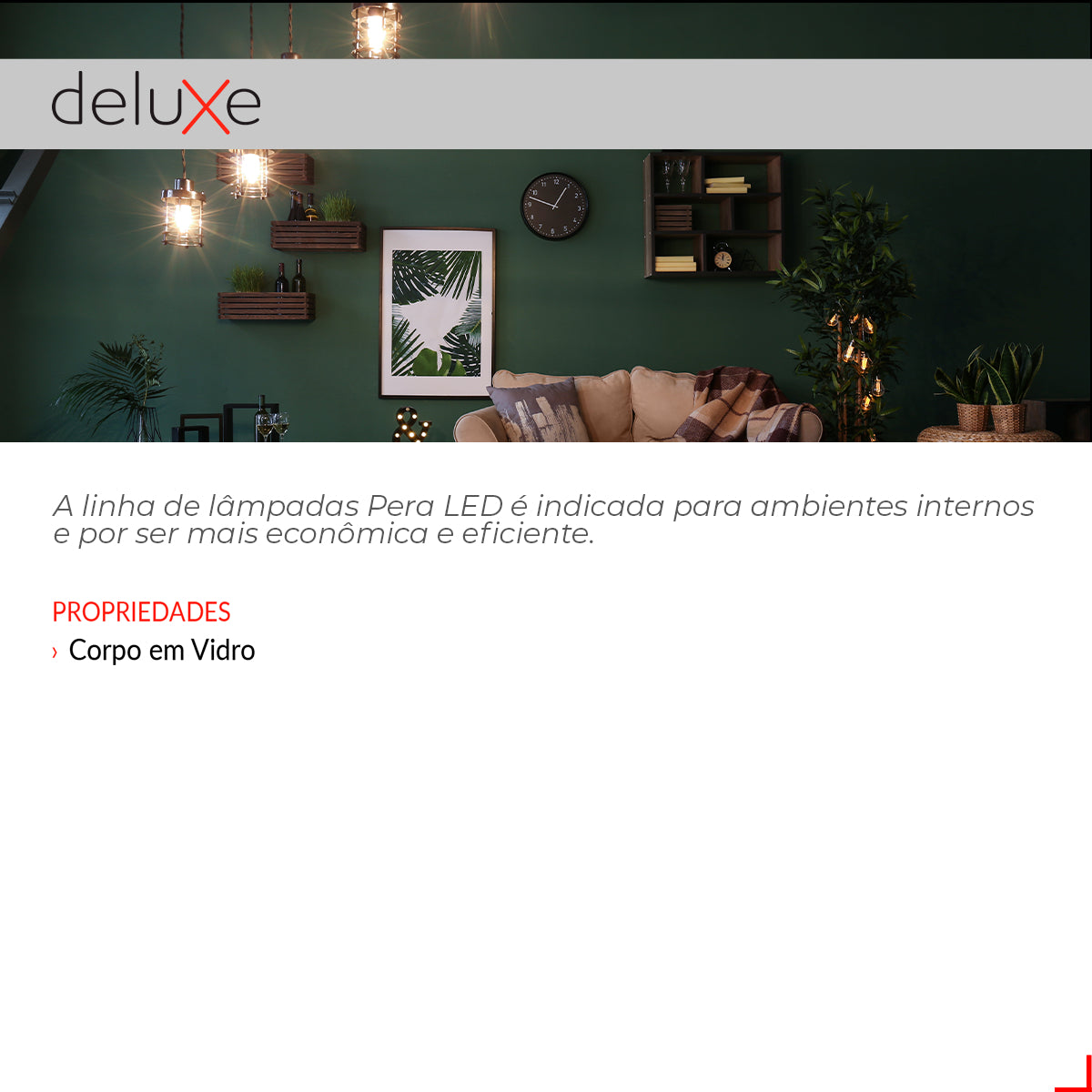 Lampada Led Pera Filamento Lac 9w 900lm 2700k E27 Deluxe