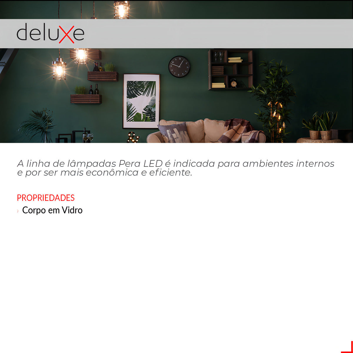 Lampada Led Pera Filamento Lac 15w 1500lm 6500k E27 Deluxe