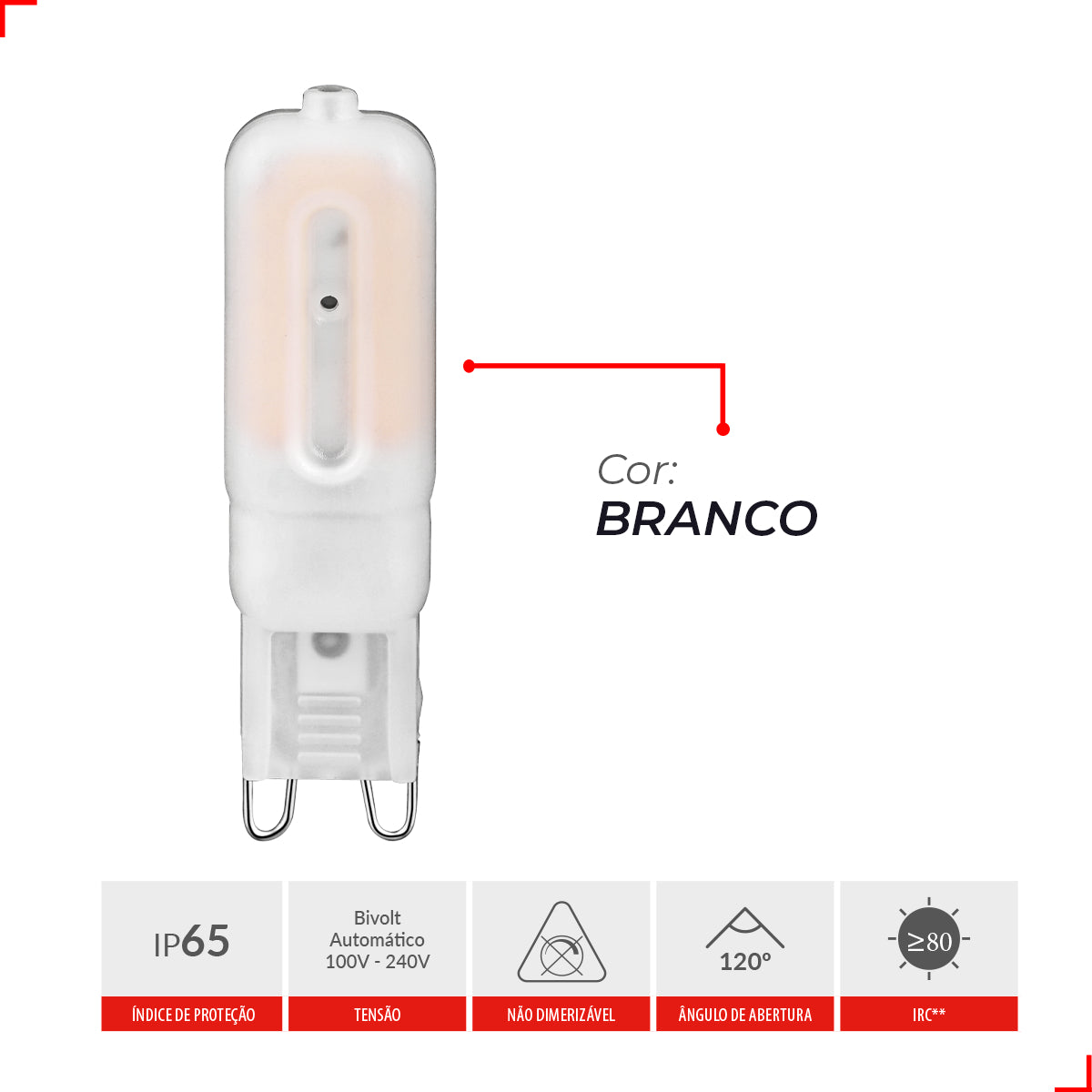 Lampada Led Halopin Lac 4w 4000k Branco Neutro G9 220v Branco Deluxe