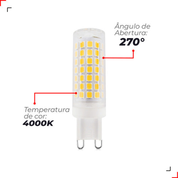 Lampada Led Halopin Points 8w 4000k Branco Neutro G9 220v Branco Deluxe