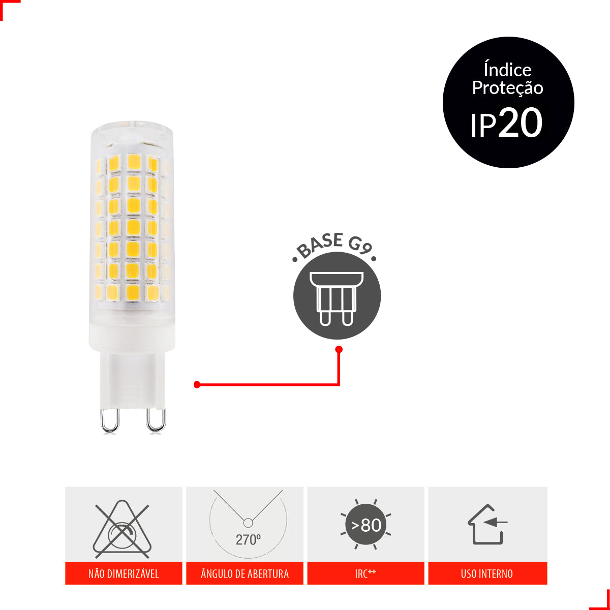 Lampada Led Halopin Points 8w 6500k Luz Branco Frio G9 Ip20 Cod: 351301360 Deluxe By Avant 220v