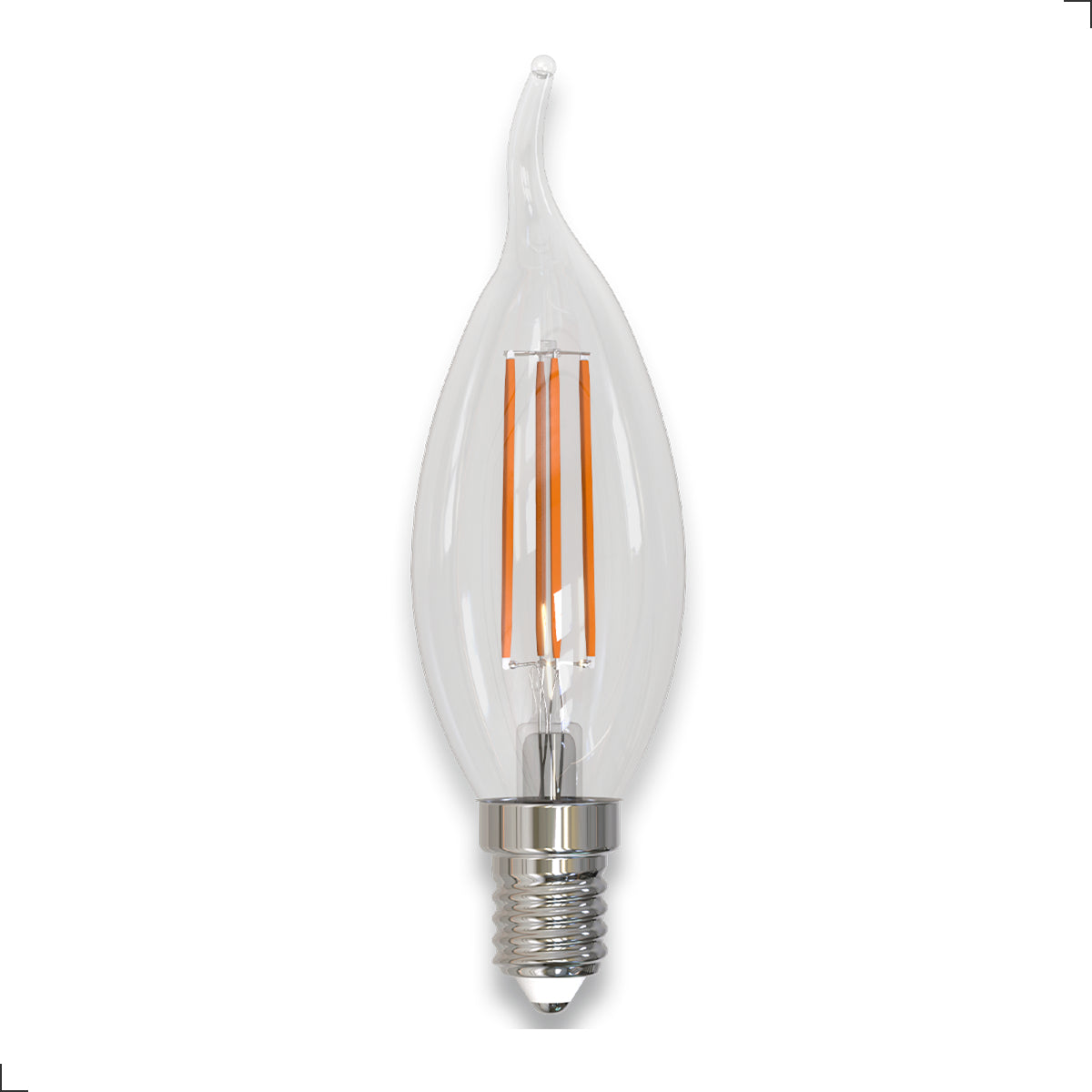 Lampada Led Vela Filamento Chama Clear 4W 6500K E14 Deluxe