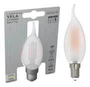 Lampada Led Vela Filamento Chama Matte 4w 4000k E14 Deluxe