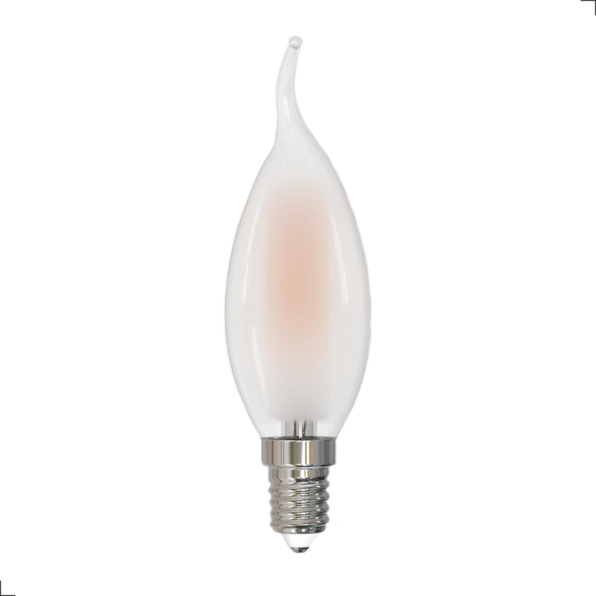 Lampada Led Vela Filamento Chama Matte 4w 6500k Branco Frio E14 Ip20 Cod: 351211371 Deluxe By Avant 127/220v