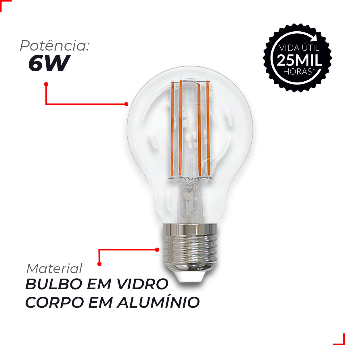 Lâmpada Led Bolinha 4w E27 2700K Branco Quente Avant