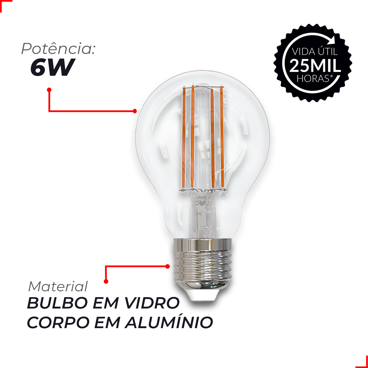 Lâmpada Led Bolinha 4w E27 6500K Branco Frio Avant