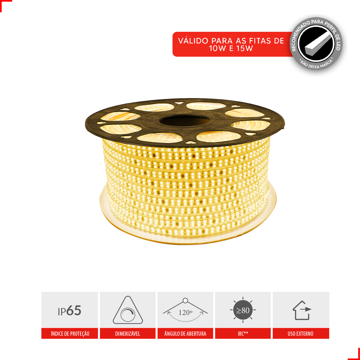 Fita Led Connect 5w 2700k Branco Quente 500lm IP65 220v  Avant