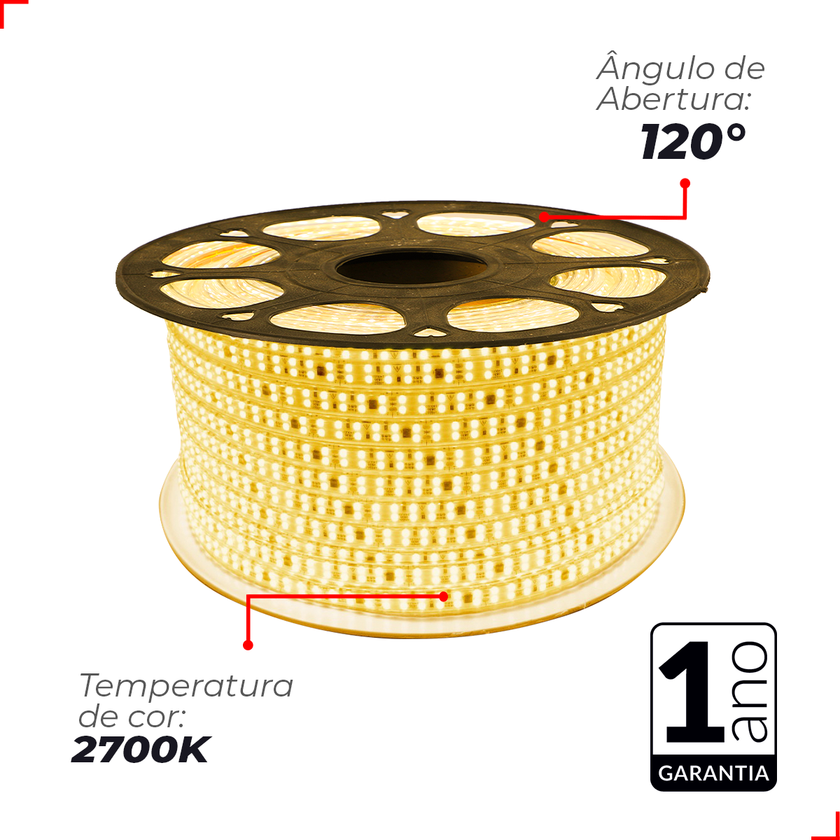 Fita Led Connect 5w 2700k Branco Quente 500lm IP65 220v  Avant