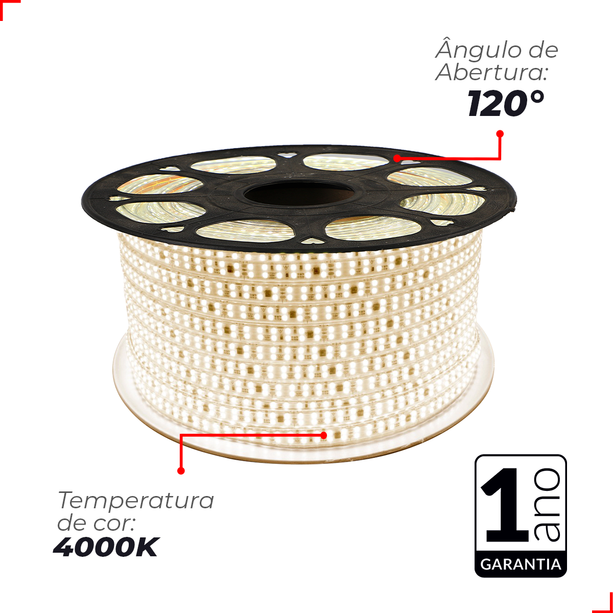 Fita Led Connect 5w 4000k Branco Neutro 500lm IP65 127v Avant
