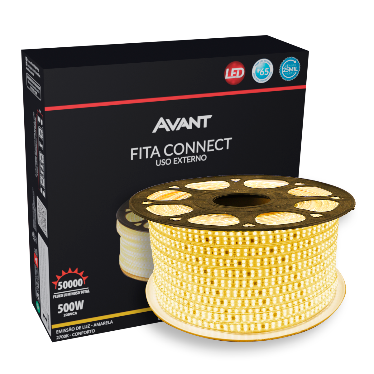 Fita Led Connect 10w 2700k Branco Quente 1000lm IP65 220v Avant