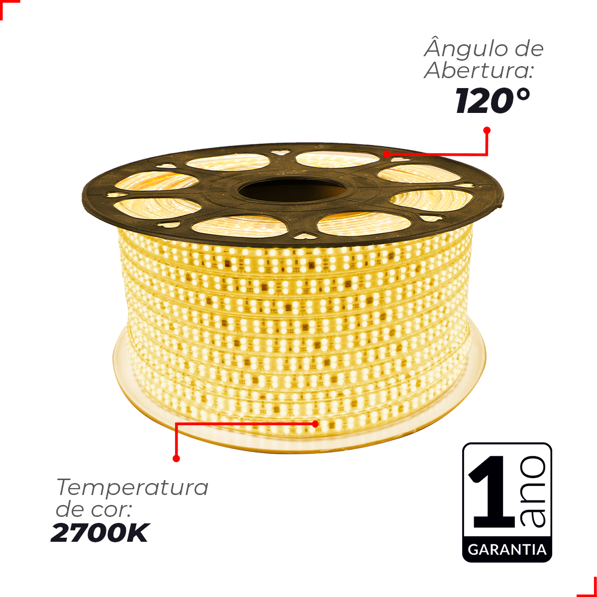 Fita Led Connect 10w 2700k Branco Quente 1000lm IP65 220v Avant