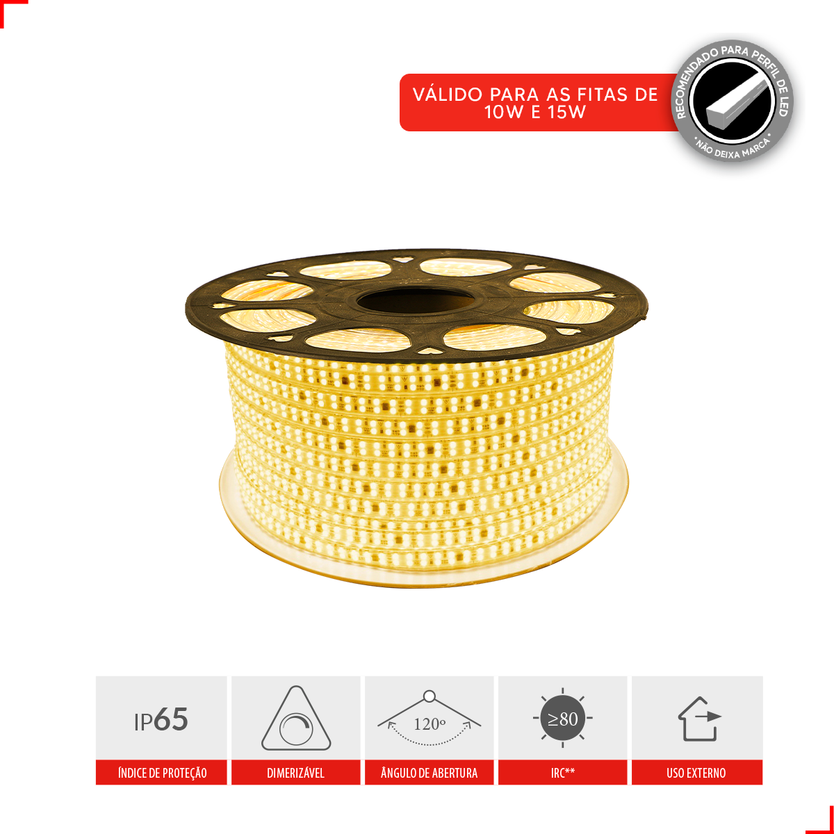 Fita Led Connect 15w 2700k Branco Quente 1500lm IP65 220v Avant