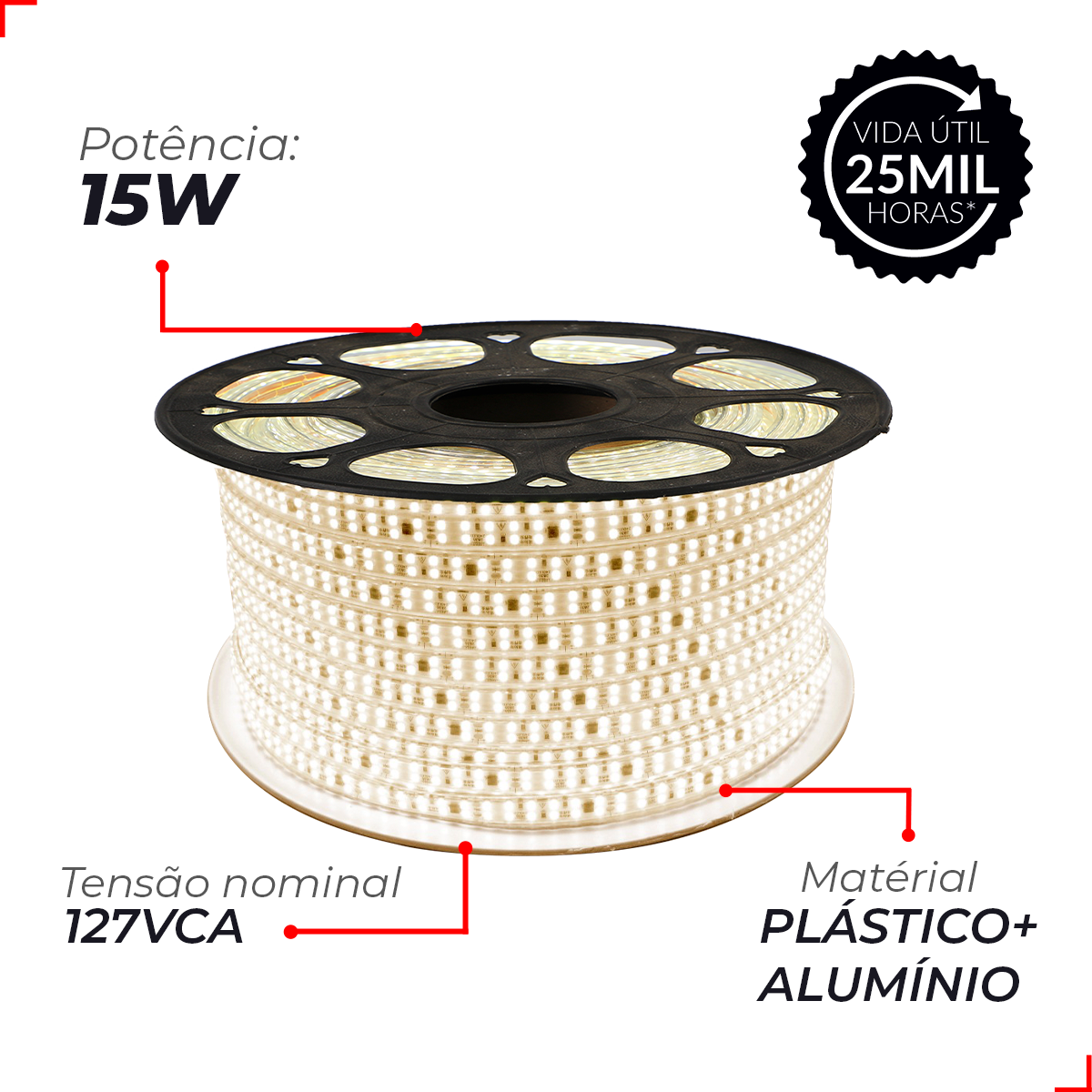 Fita Led Connect 15w 4000k Branco Neutro 1500lm IP65 127v Avant