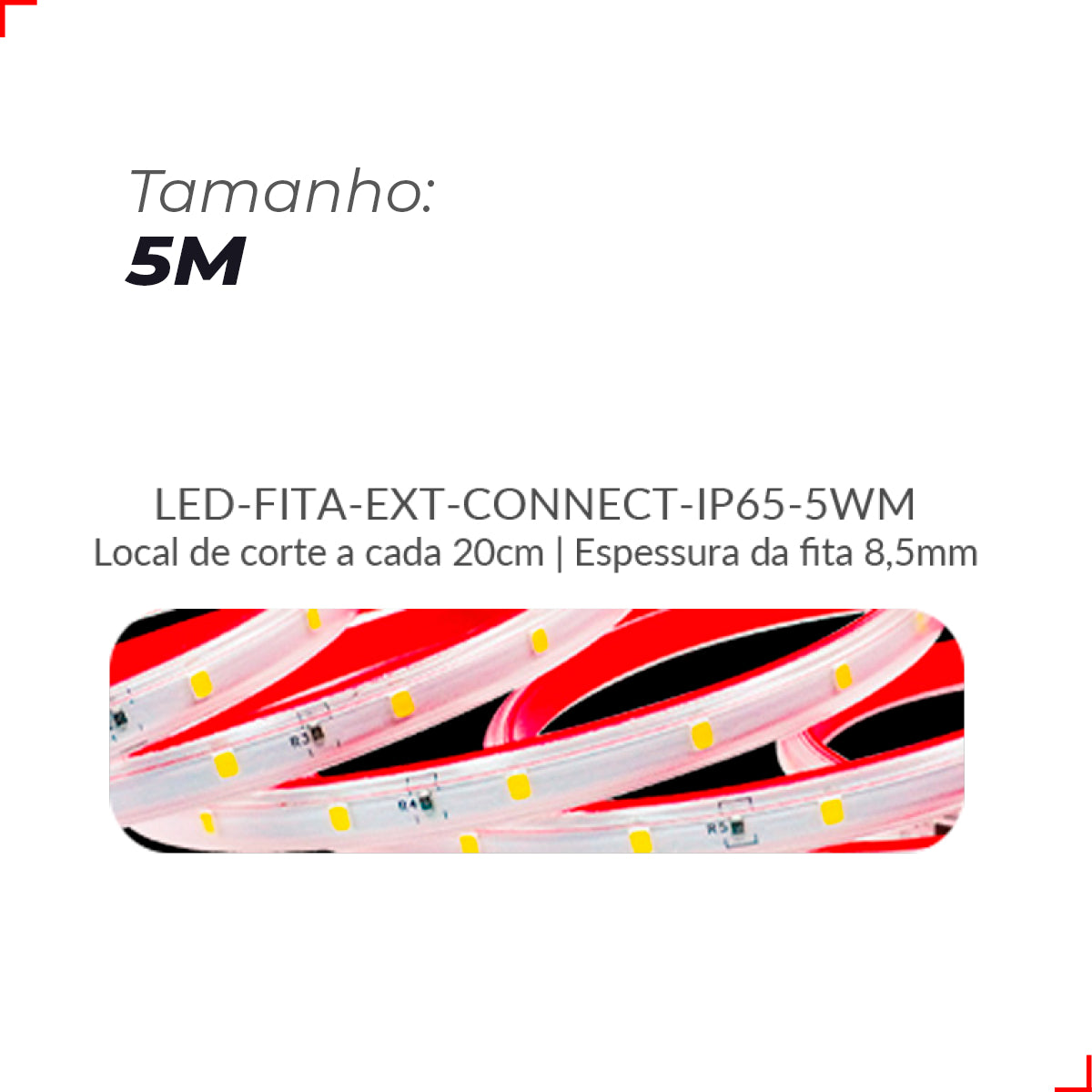 Fita Led Connect 5w 4000k Branco Neutro 5 Metros 220v Tensão Direta 60 Leds/m a prova dágua Cod: 148003037 Avant