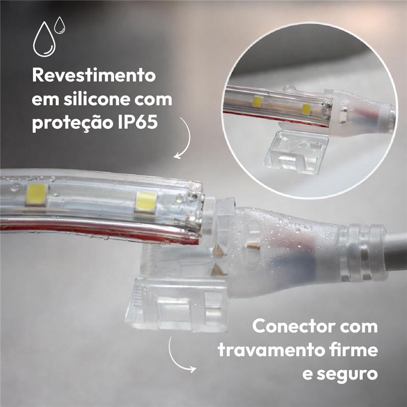 Fita Led Connect 5w 4000k Branco Neutro 5 Metros 220v Tensão Direta 60 Leds/m a prova dágua Cod: 148003037 Avant