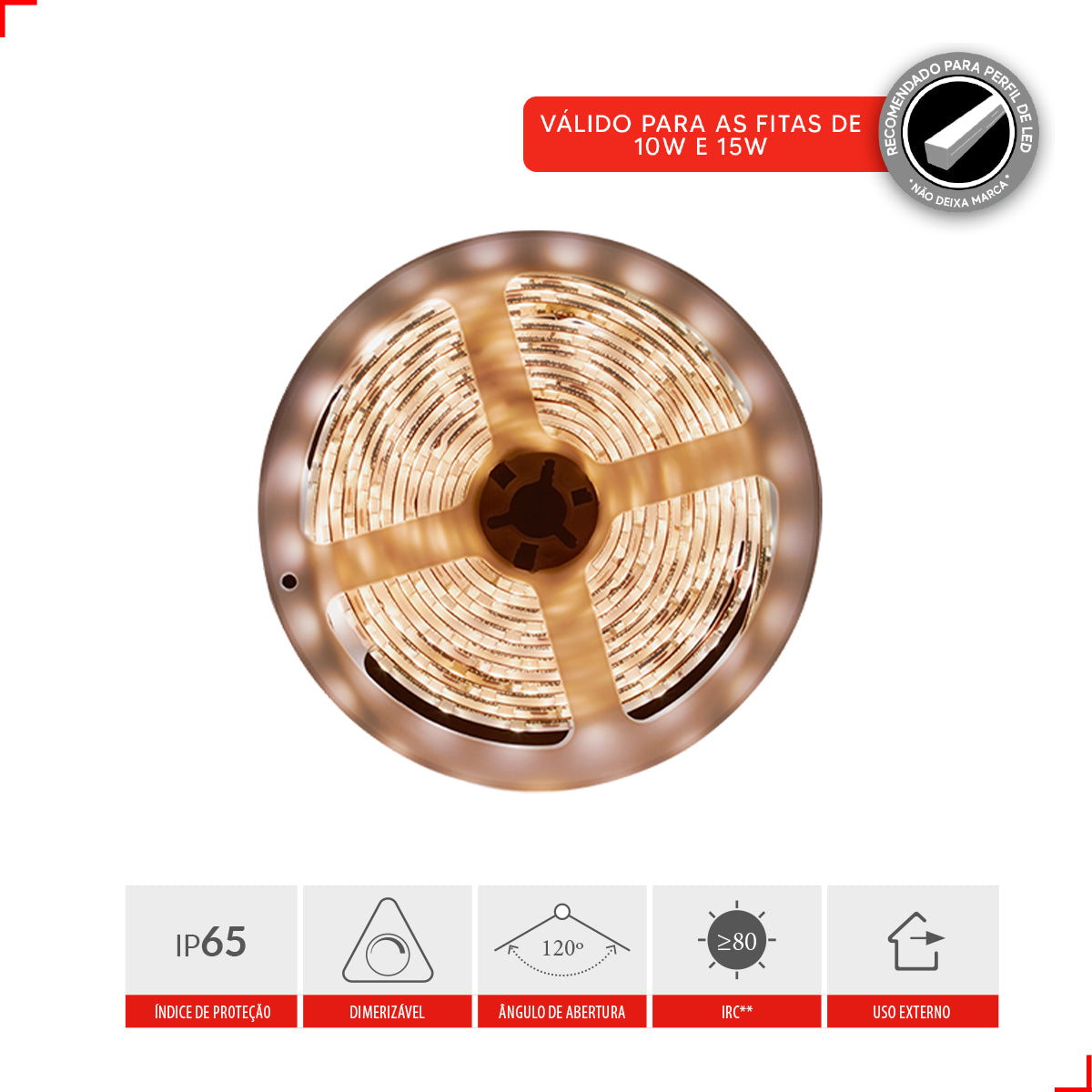 Fita Led Connect 5w 4000k Branco Neutro 5 Metros 220v Tensão Direta 60 Leds/m a prova dágua Cod: 148003037 Avant
