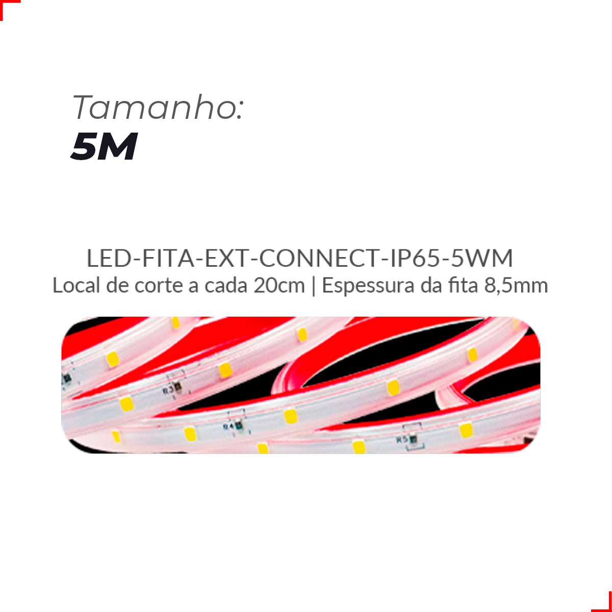 Fita Led Connect 5w 2700k Branco Quente 5 Metros 127v Tensão Direta 60 Leds/m a prova dágua Cod: 148003034 Avant