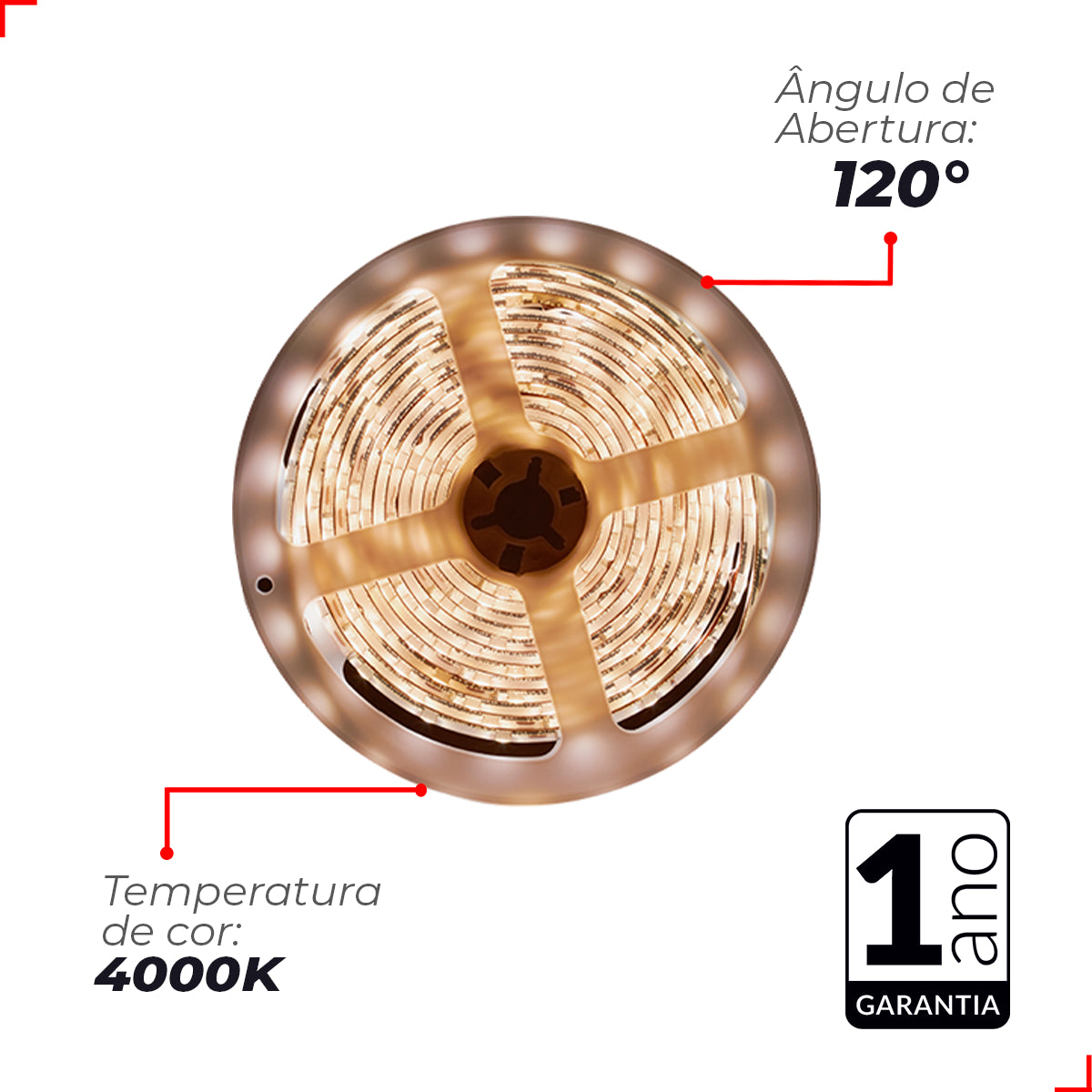 Fita Led Connect 15w 5m 4000K 127V Tensão Direta - Avant