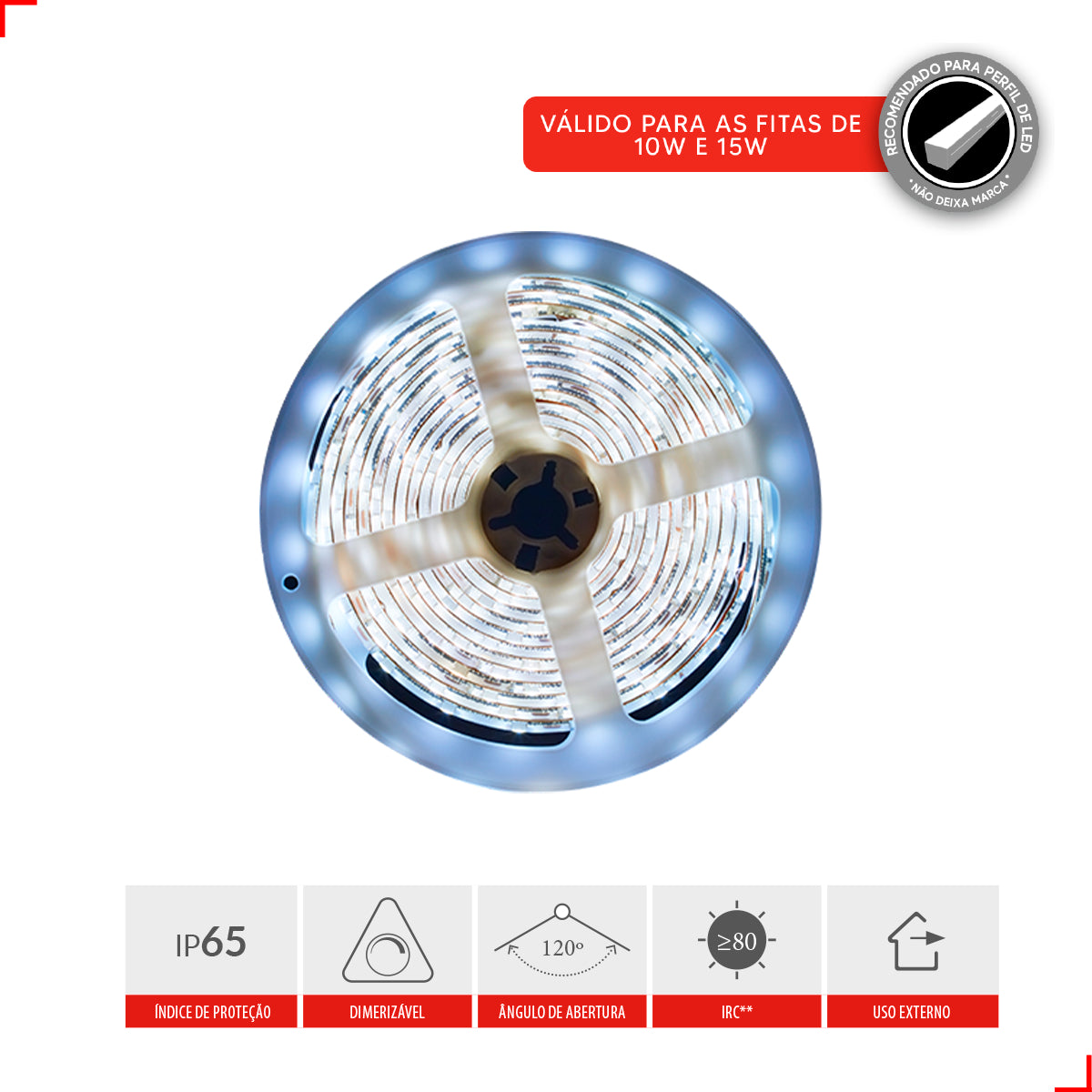 Fita Led Connect 15w 6500k Branco Frio 5 Metros Tensão Direta 240 Leds provad'água 148016082 Avant