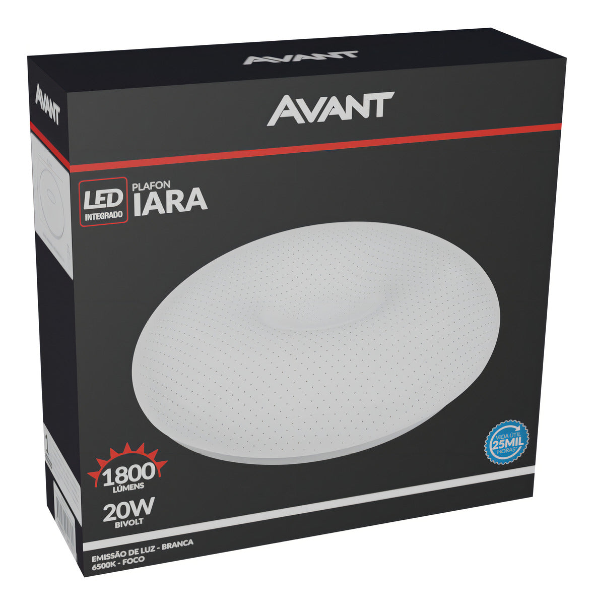 Plafon Iara 20W 6500k Branco Frio Bivolt Branco Avant