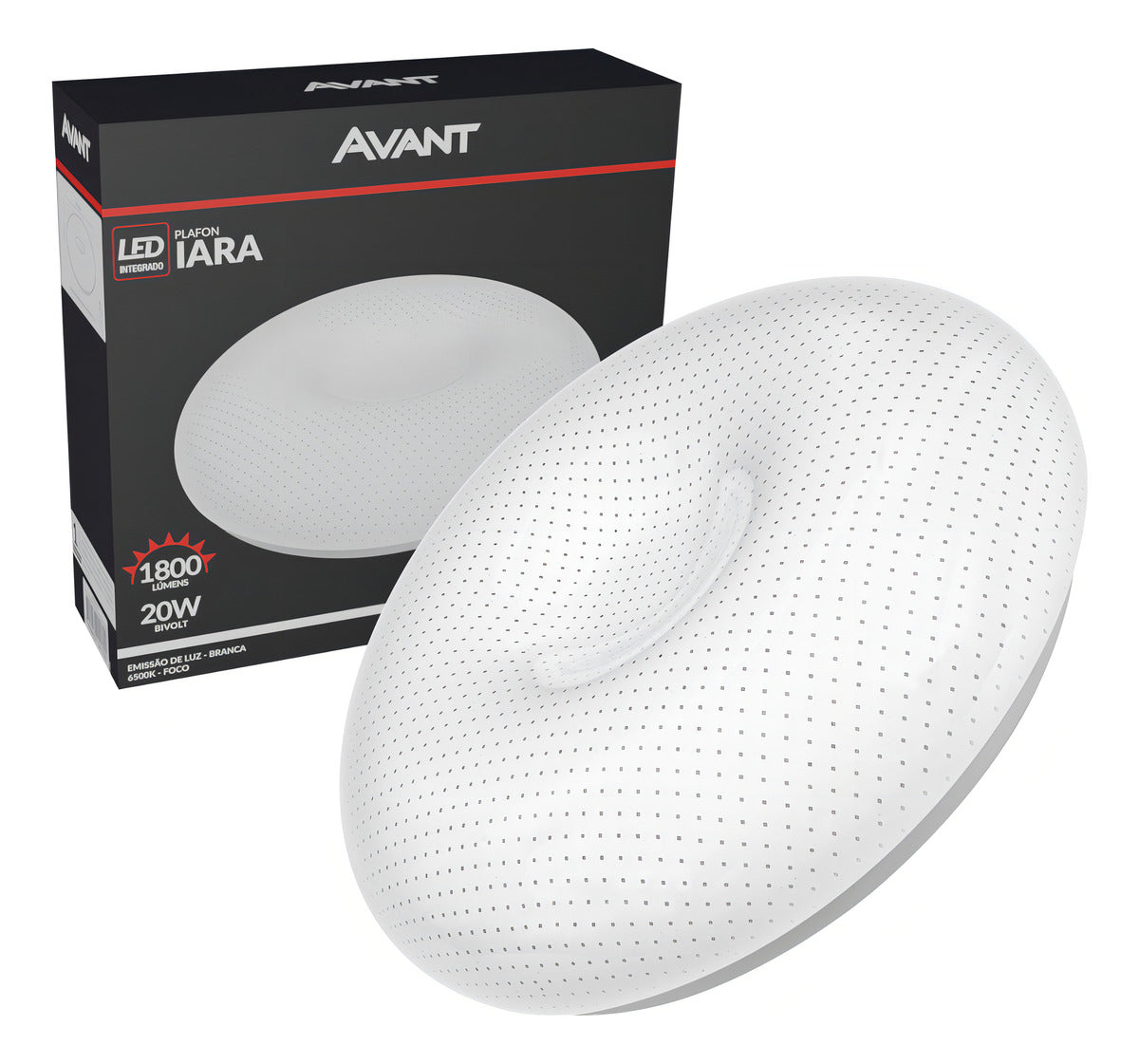 Plafon Iara 20W 6500k Branco Frio Bivolt Branco Avant