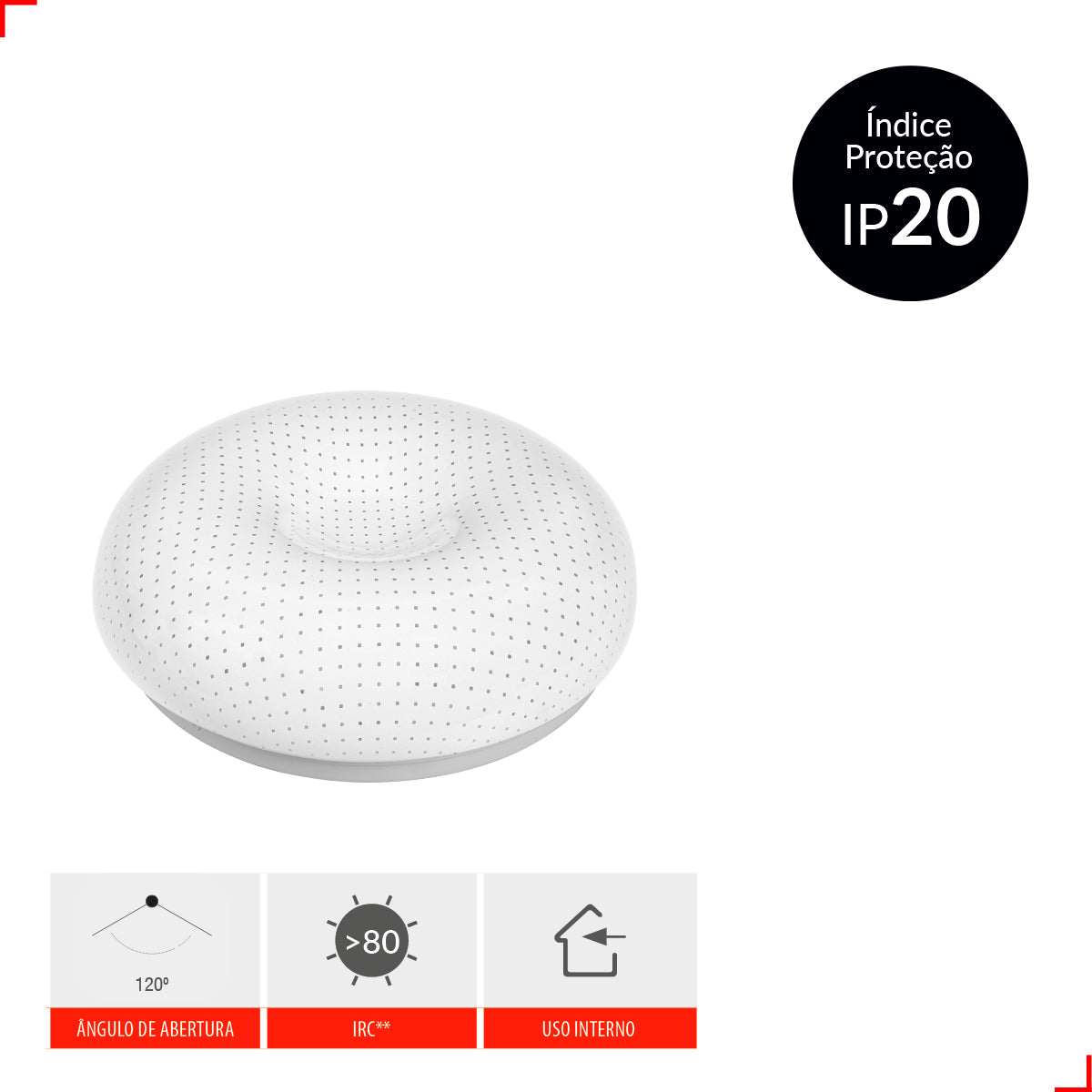Plafon Iara 24W 6500k Branco Frio Bivolt Branco Avant