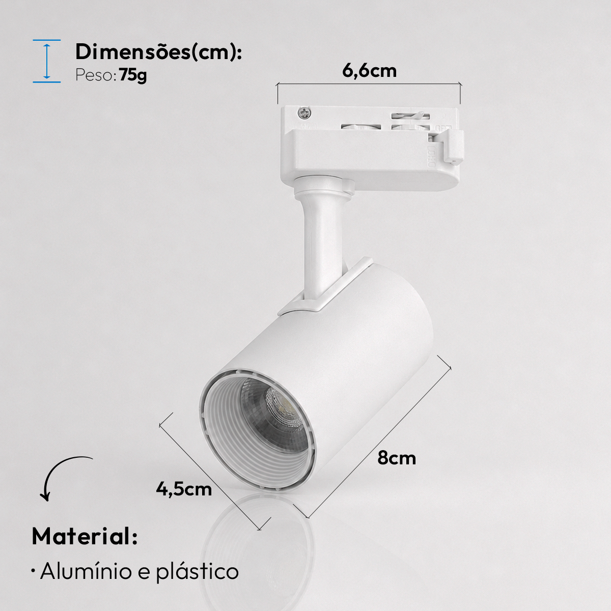 Spot Led Para Trilho Authentic Evo 5w 3000k Branco Quente IP20 Bivolt Branco Avant