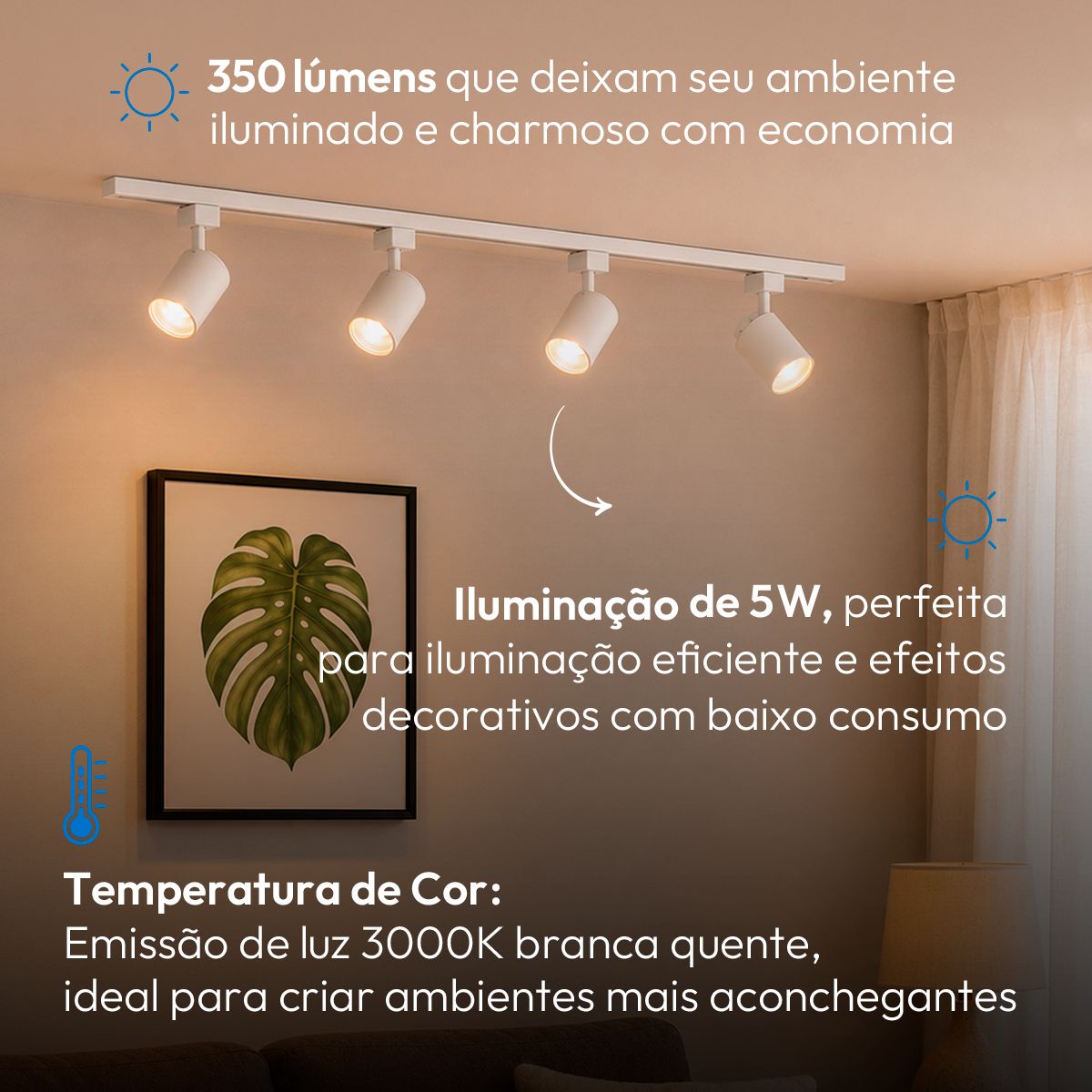 Spot Led Para Trilho Authentic Evo 5w 3000k Branco Quente IP20 Bivolt Branco Avant