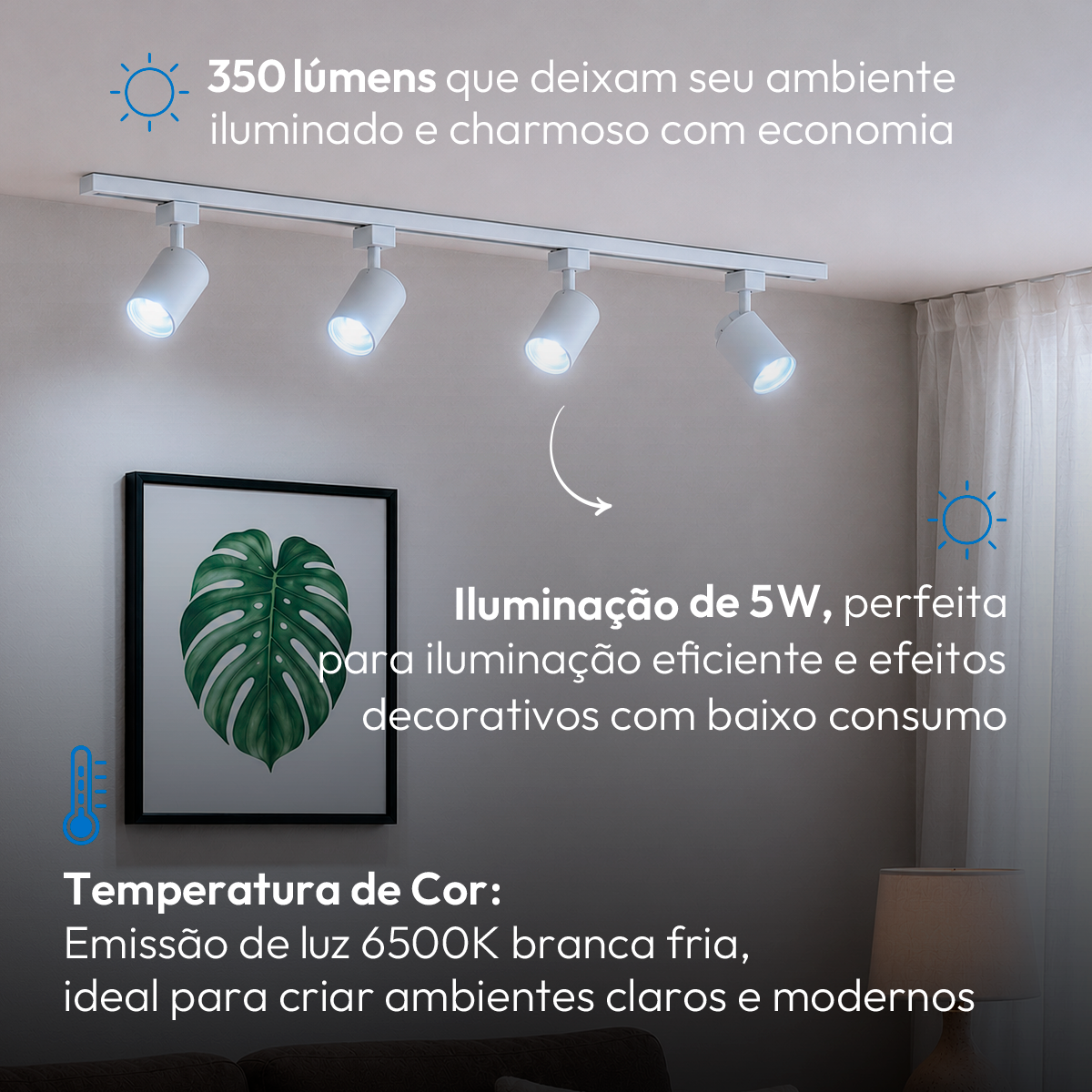 Spot Led Para Trilho Authentic Evo 5w 6500k Branco Frio IP20 Bivolt Branco Avant