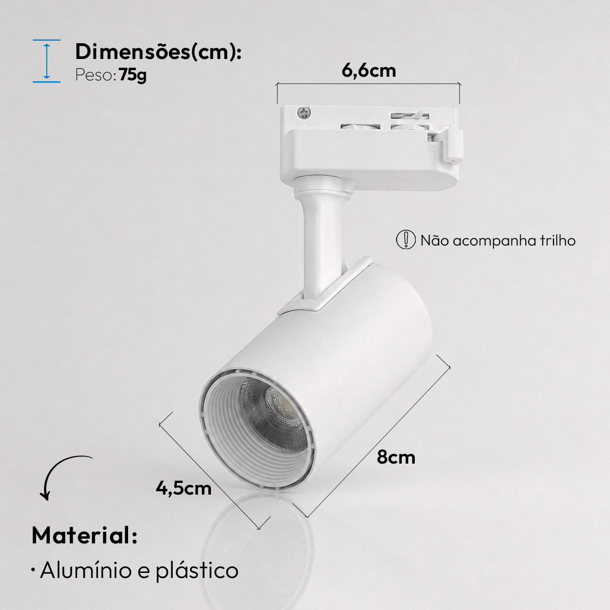 Spot Led Para Trilho Authentic Evo 5w 6500k Branco Frio IP20 Bivolt Branco Avant