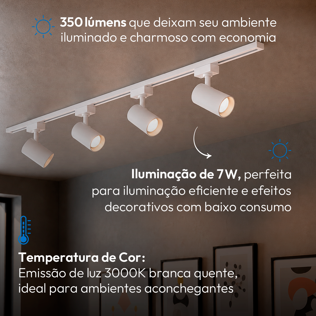 Spot Trilho Led Authentic Evo 7w 3000k Branco Quente IP20 Bivolt Branco Avant