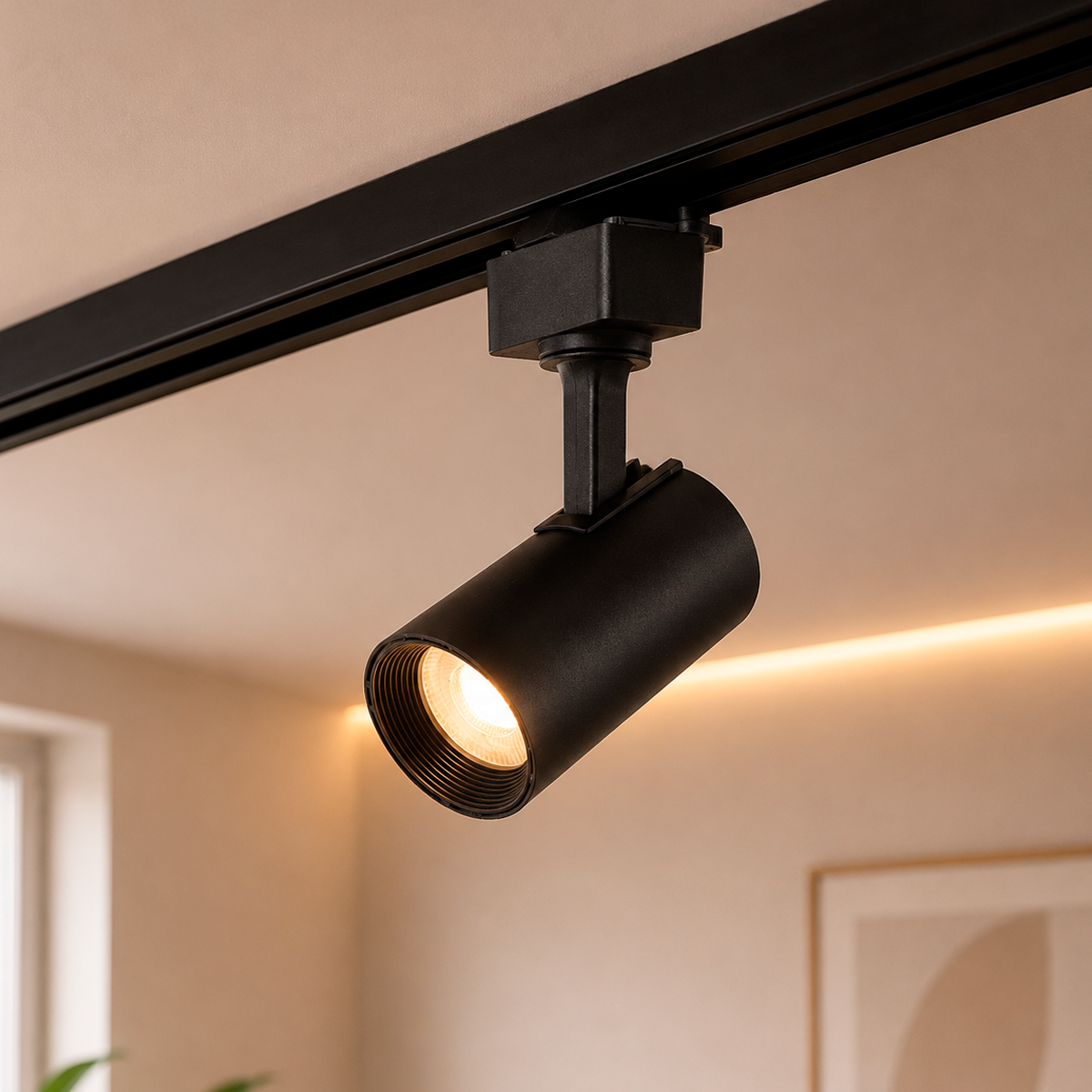 Spot Trilho Led Authentic Evo 7w 3000k Branco Quente IP20 Bivolt Preto Avant
