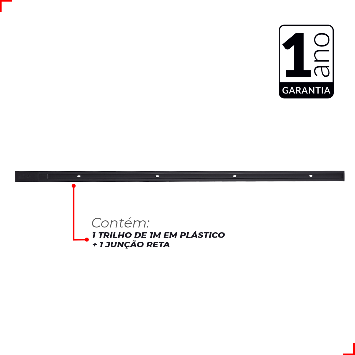 Trilho Sobrepor T1 Eletrificado Pop 500w 1metro Para Spot Iluminação Versátil Teto Cod: 251931513 Avant
