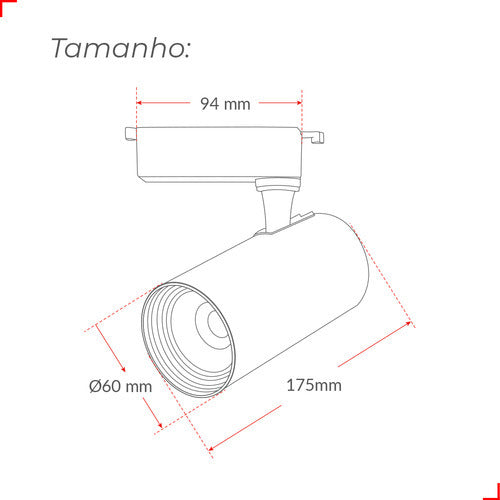 Spot Led Para Trilho Authentic Evo 20w 3000k Branco Quente IP20 Bivolt Branco Avant