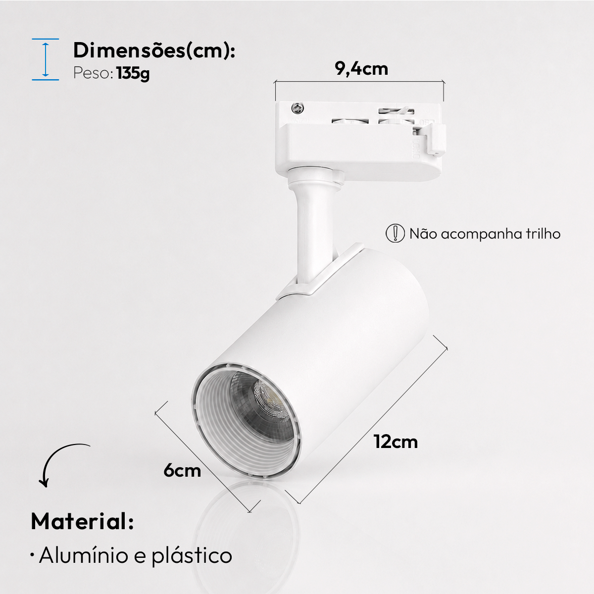 Spot Led Para Trilho Authentic Evo 20w 6500k Branco Frio IP20 Bivolt Branco Avant