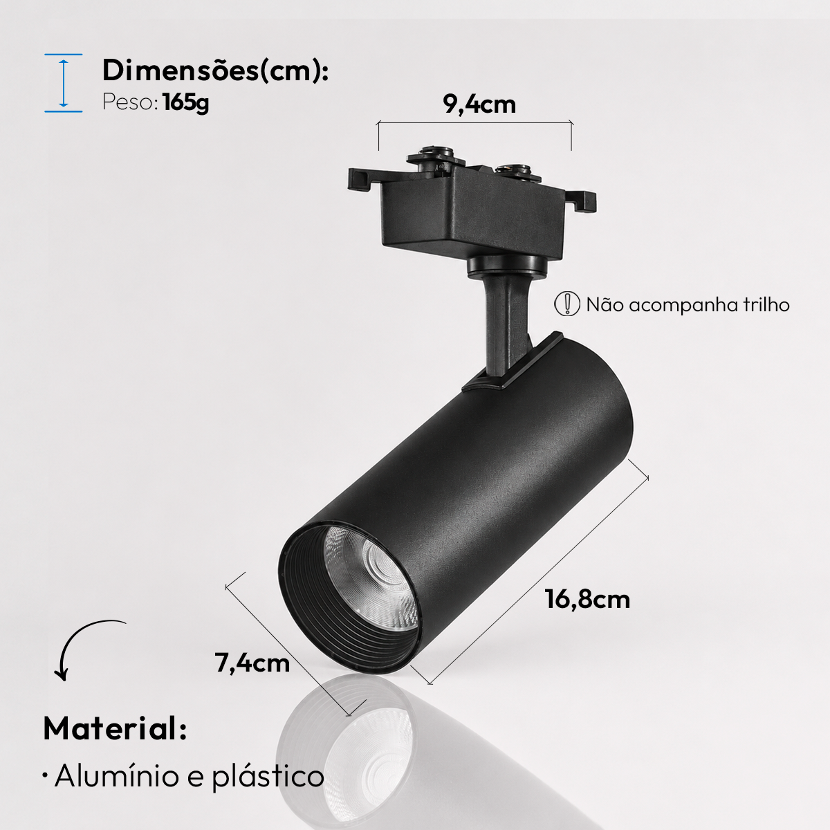 Spot Led Para Trilho Authentic Evo 30w 6500k Branco Frio IP20 Bivolt Preto Avant