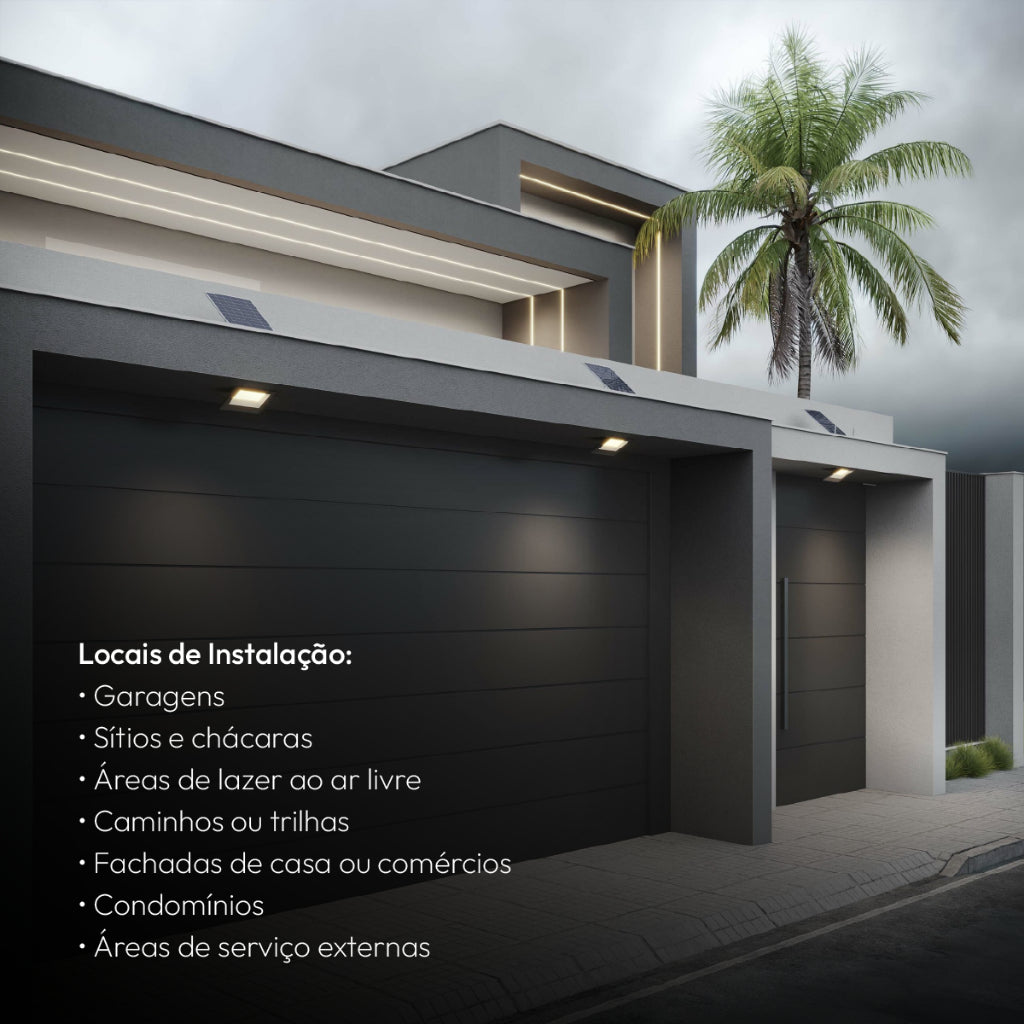 Refletor Solare Sensor Evo 25W 6500k Branco Frio Bivolt IP65 Preto Avant