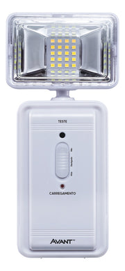 Luminaria Led Emergencia Bloco Evo 2w 6000K Branco Frio Bivolt Branco Avant Pro