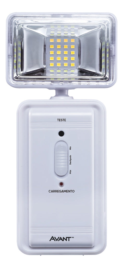 Luminaria Led Emergencia Bloco Evo 2w 6000K Branco Frio Bivolt Branco Avant Pro