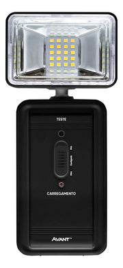 Luminaria Led Emergencia Bloco Evo 2w 6000K Branco Frio Bivolt Preto Avant Pro
