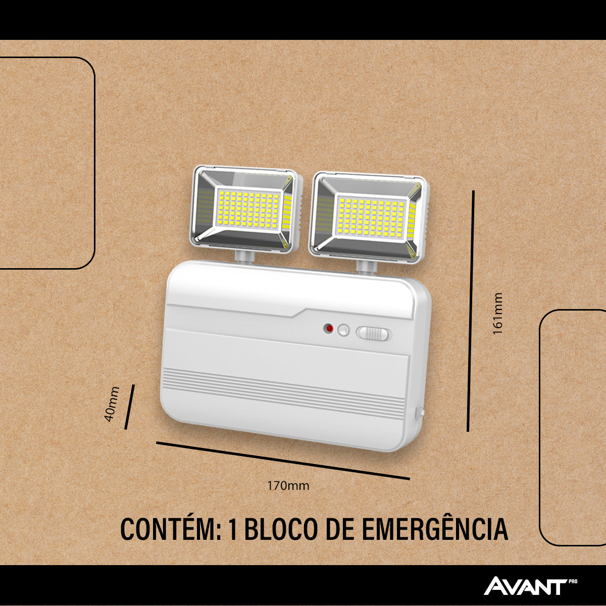 Luminaria Led Emergencia Bloco Evo 5w 6000K Branco Frio Bivolt Branco Avant