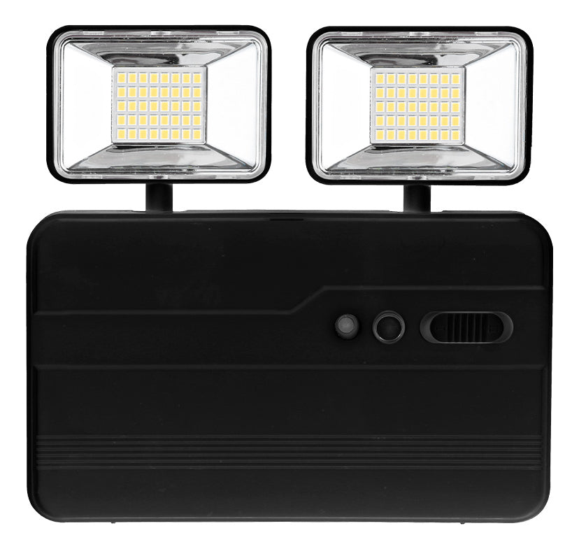 Luminaria Led Emergencia Bloco Evo 12w 6000K Branco Frio Bivolt Preto Avant